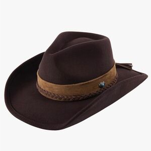 Mix Brown Felt Cowboy Hat Size M